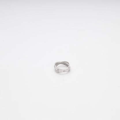 Silver 925 Crossover Love Ring from top view — Kabluchka