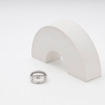 Silver 925 Crossover Love Ring with CZ side view — Kabluchka