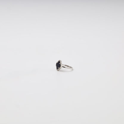 Silver 925 Clover Ring with Aventurine and CZ — Kabluchka