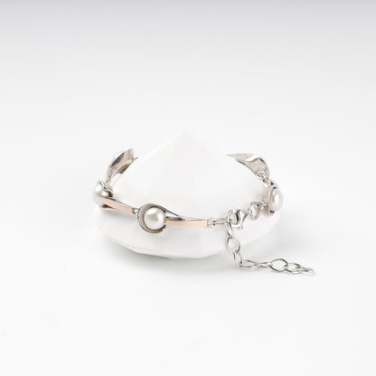 Silver and Gold 375 pearl bracelet — extended view — Kabluchka