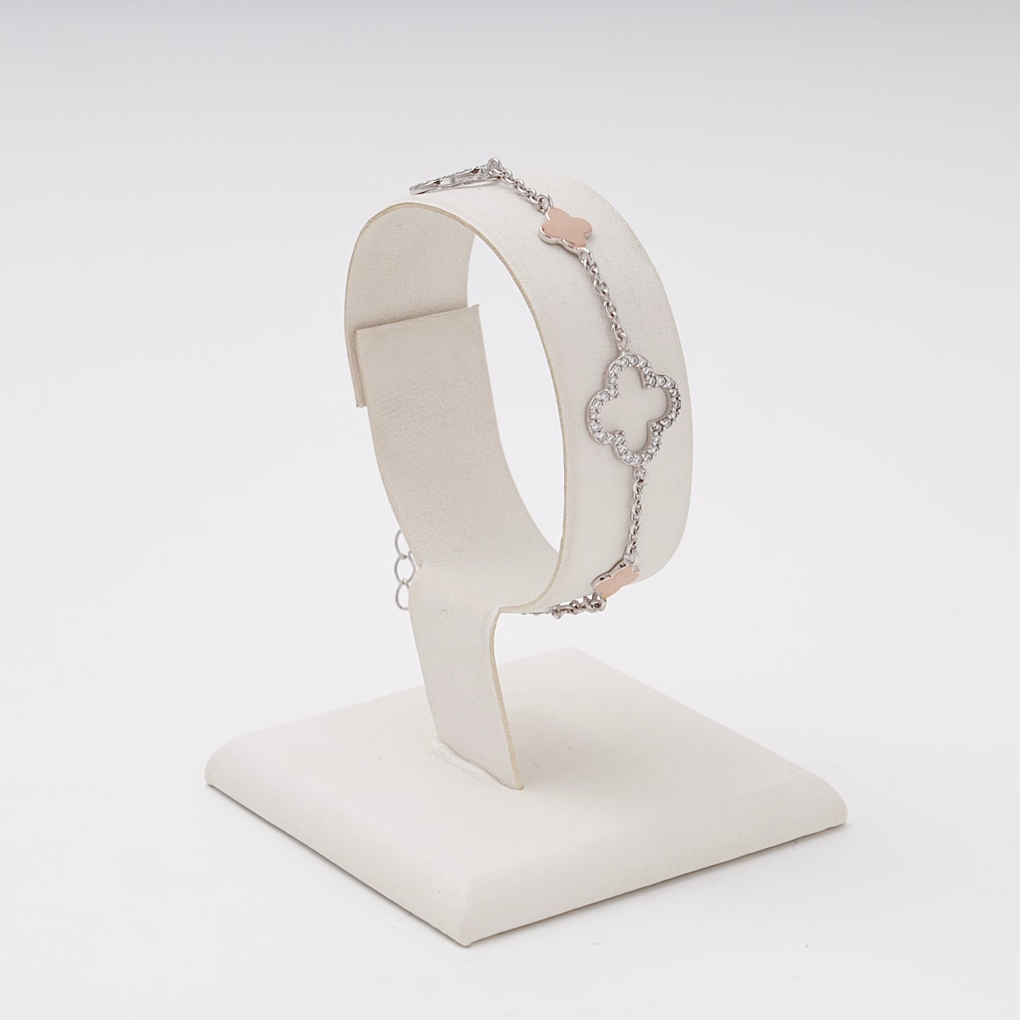 Silver 925 Clover Bracelet Rose Gold detail — Kabluchka