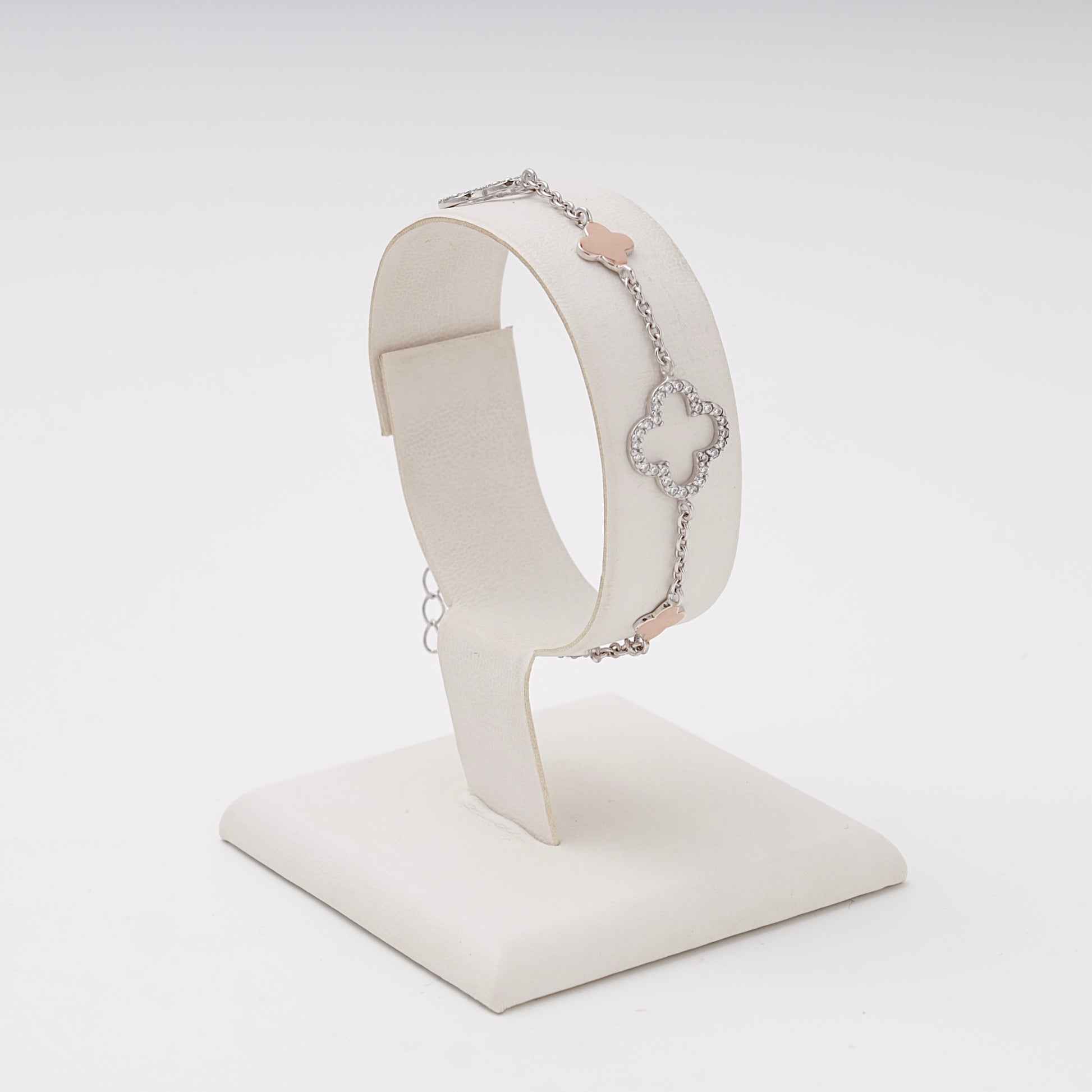 Silver 925 Clover Bracelet Rose Gold detail — Kabluchka