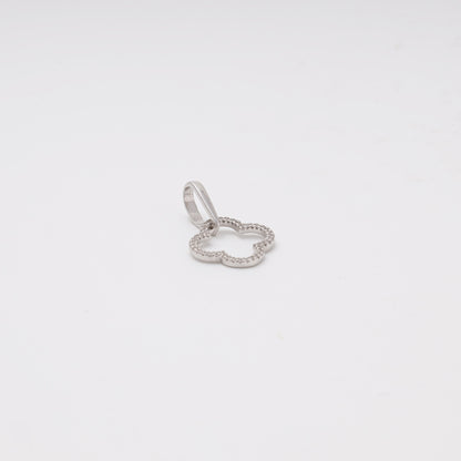 Silver 925 clover pendant, side view with bail — Kabluchka