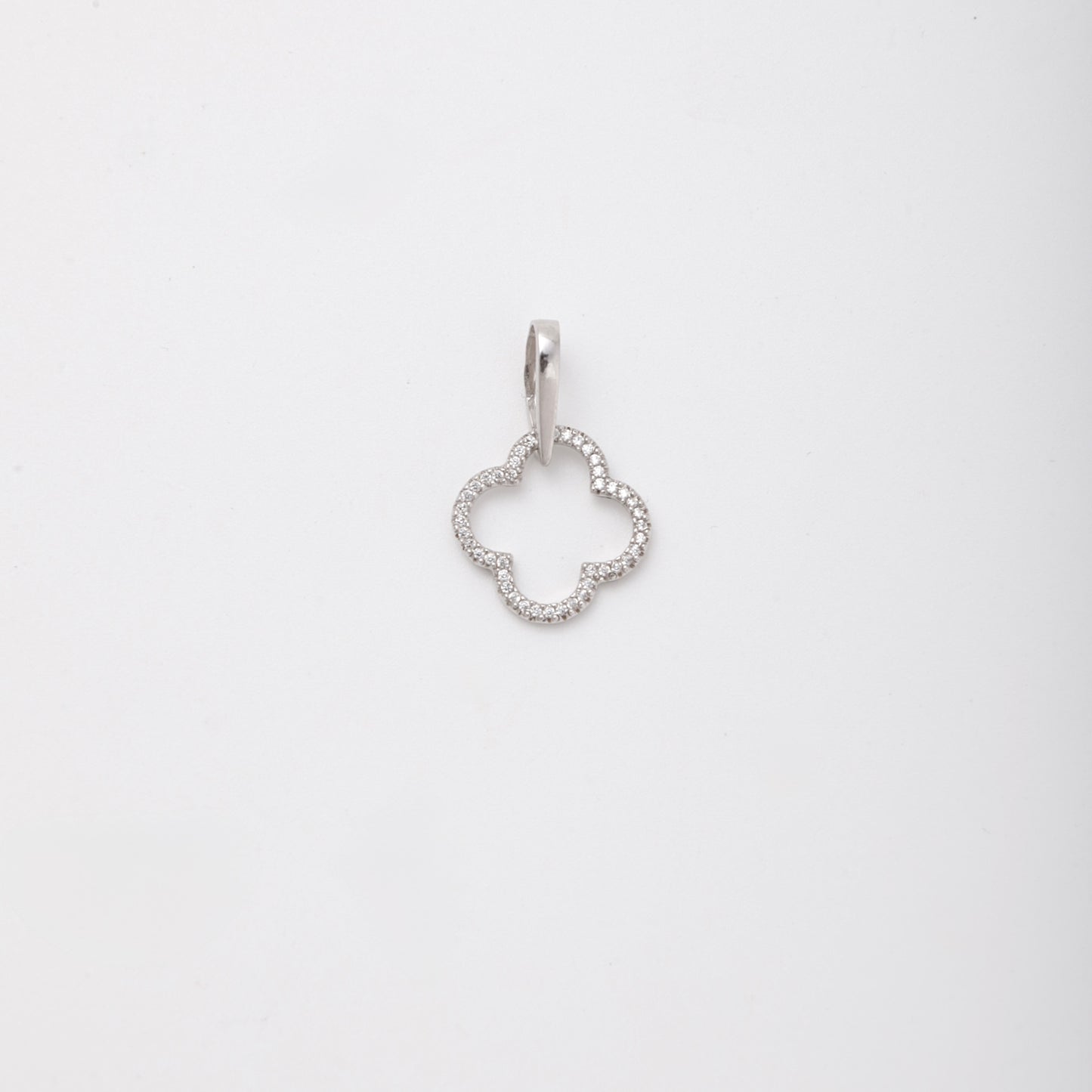 Silver 925 four-leaf clover pendant with cubic zirconia — Kabluchka
