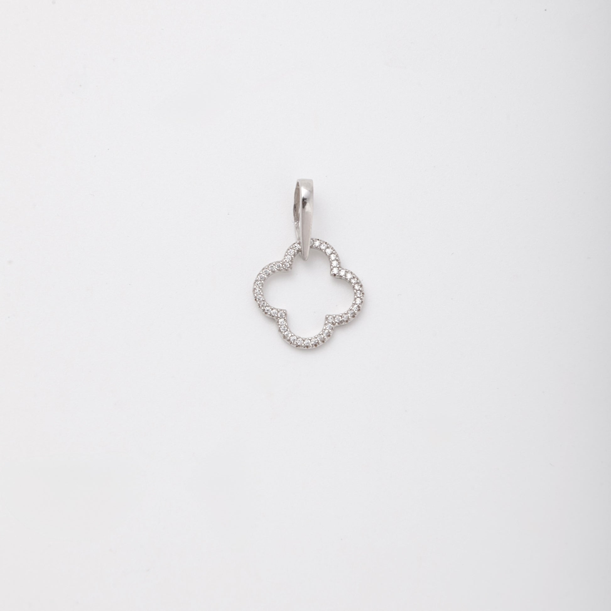 Silver 925 four-leaf clover pendant with cubic zirconia — Kabluchka