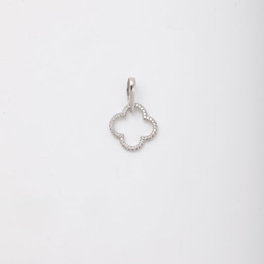 Silver 925 four-leaf clover pendant with cubic zirconia — Kabluchka