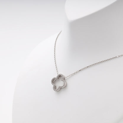 Silver 925 open clover pendant detail — Kabluchka