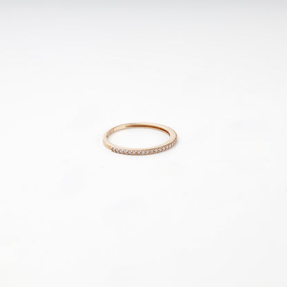 Rose gold cubic zirconia ring, angled view — КВ713и — Kabluchka