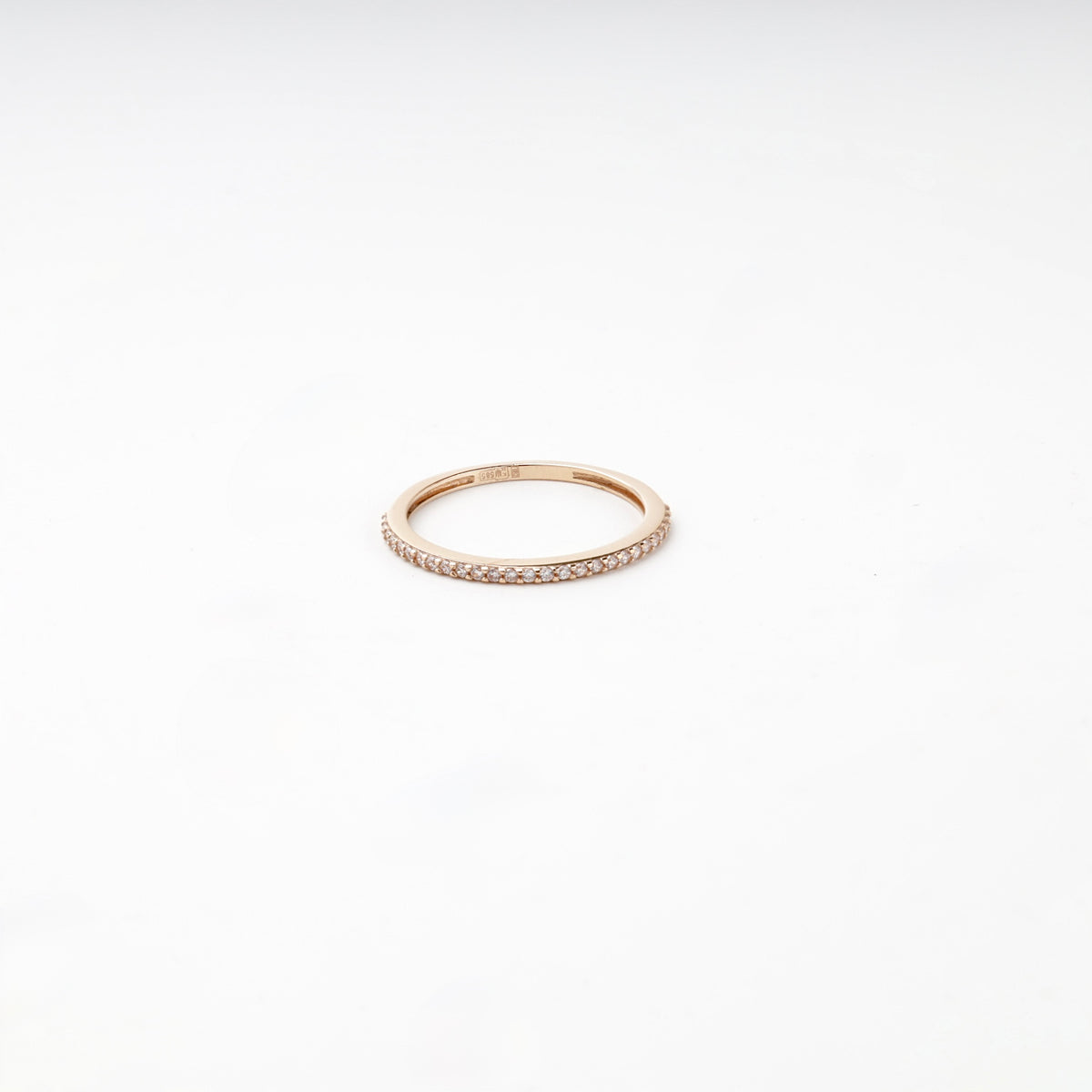 Rose gold half-eternity ring, front view — КВ713и — Kabluchka