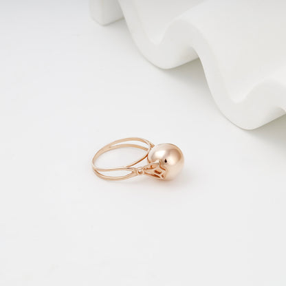 Rose gold ring with split band and sphere — 300337 — Kabluchka
