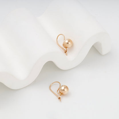 Rose Gold ball hook kids earrings, reverse detail