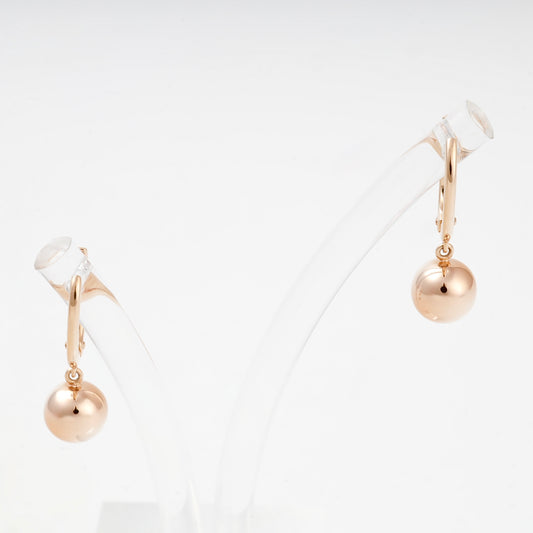 Rose gold polished ball drop earrings, front view — 2005973101 — Kabluchka