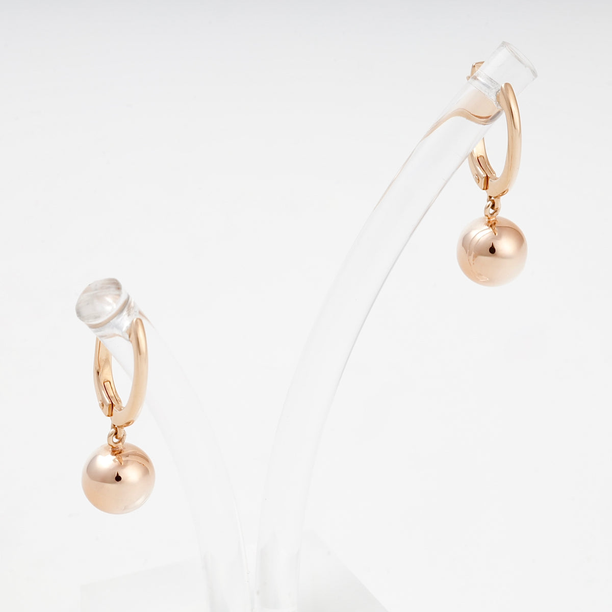 Rose gold drop earrings, angled front view — 2005973101 — Kabluchka