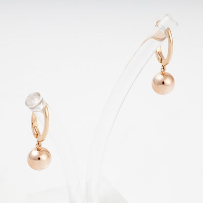 Rose gold drop earrings, angled front view — 2005973101 — Kabluchka