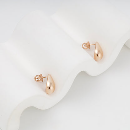 Rose Gold teardrop stud earrings with screw-back fasteners