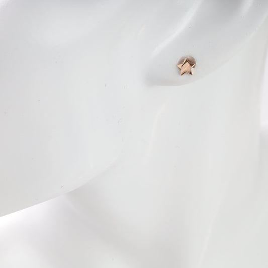 Close-up of a star-shaped earring on a white background