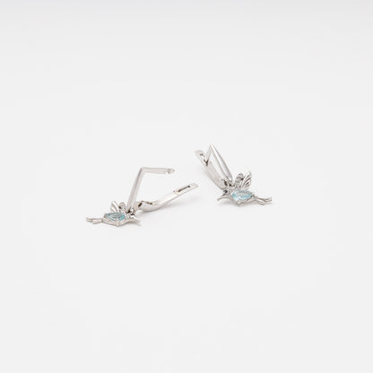 Silver 925 hummingbird earrings, closure detail — Kabluchka