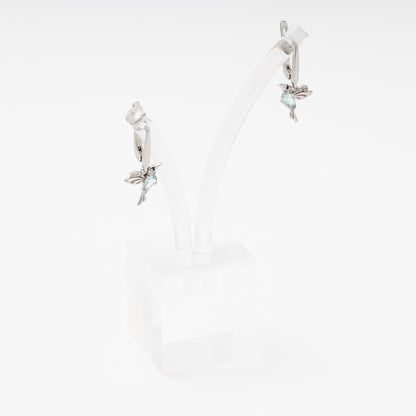 Silver 925 hummingbird drop earrings on display — Kabluchka