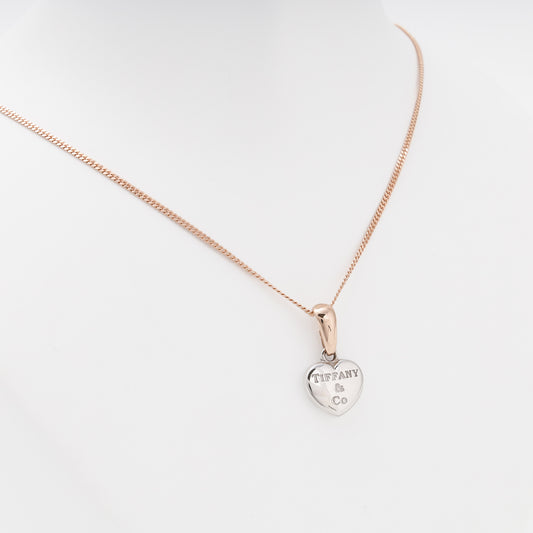 Gold 585 two-tone heart pendant front view - Kabluchka