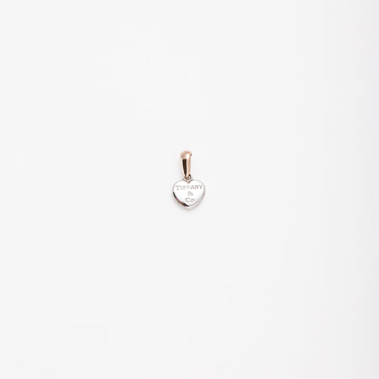 Gold 585 two-tone heart pendant pair view - Kabluchka Jewelry Store