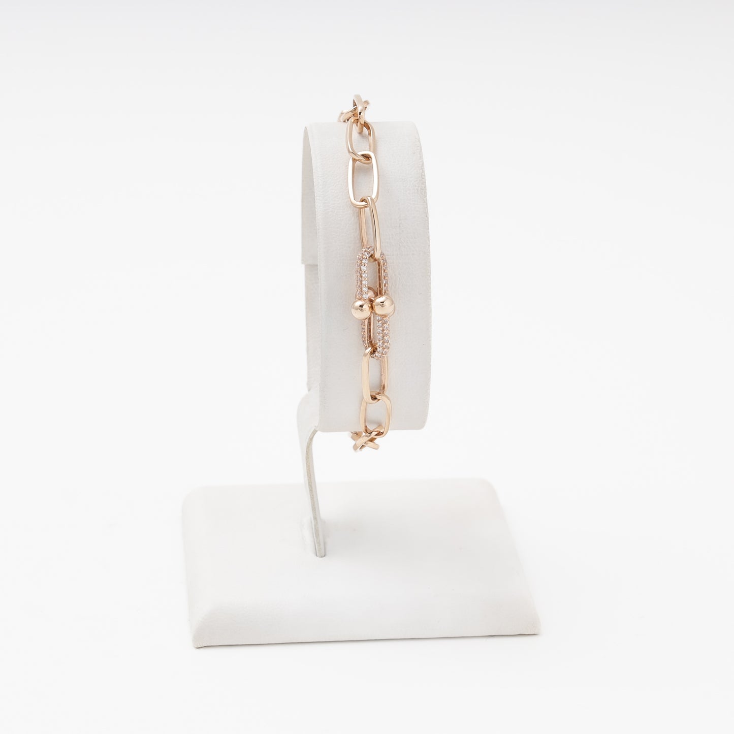 Gold 585 Chain Bracelet with CZ Accents — Kabluchka