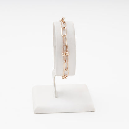 Gold 585 Chain Bracelet with CZ Accents — Kabluchka