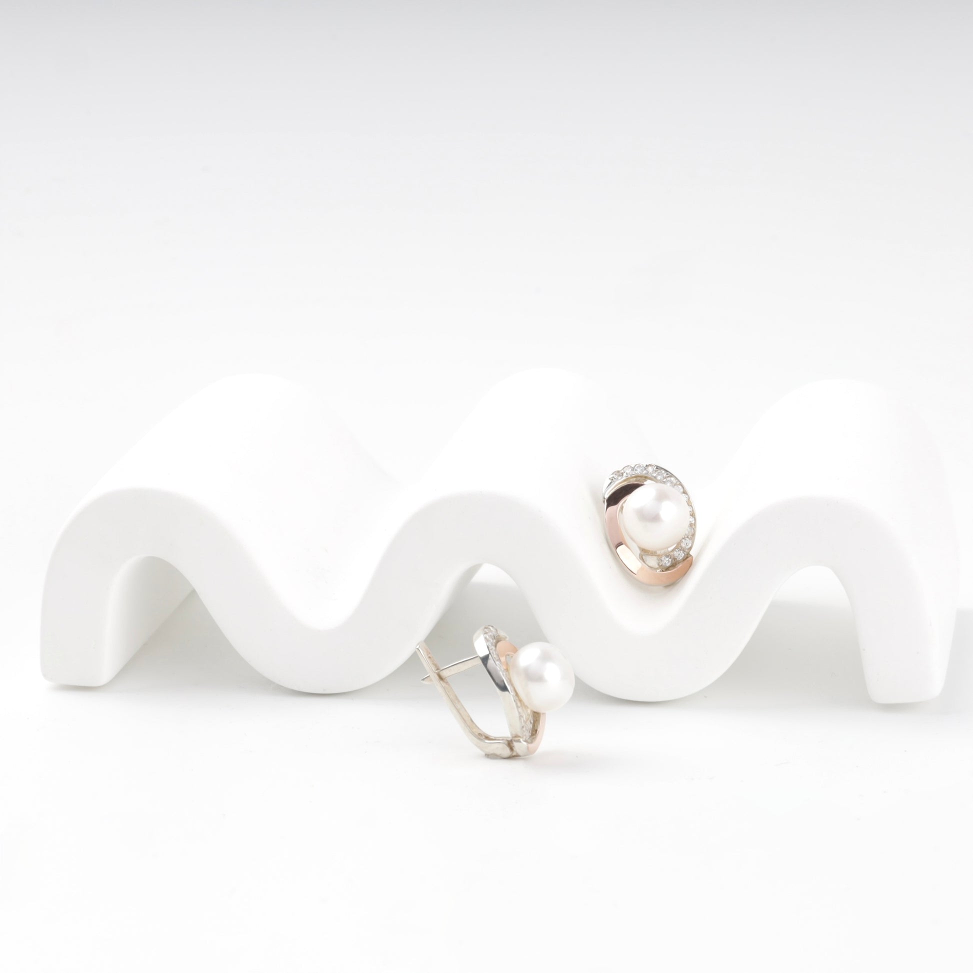0075 Silver 925 and Gold 375 earrings — detail view — Kabluchka