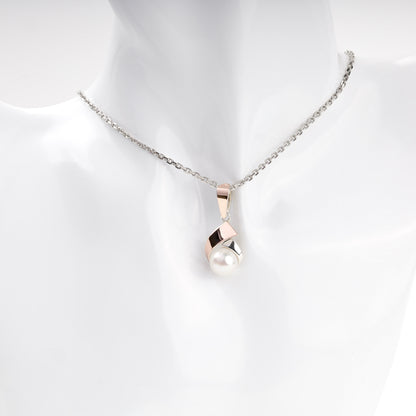 Silver 925 pearl pendant on styling chain — Kabluchka