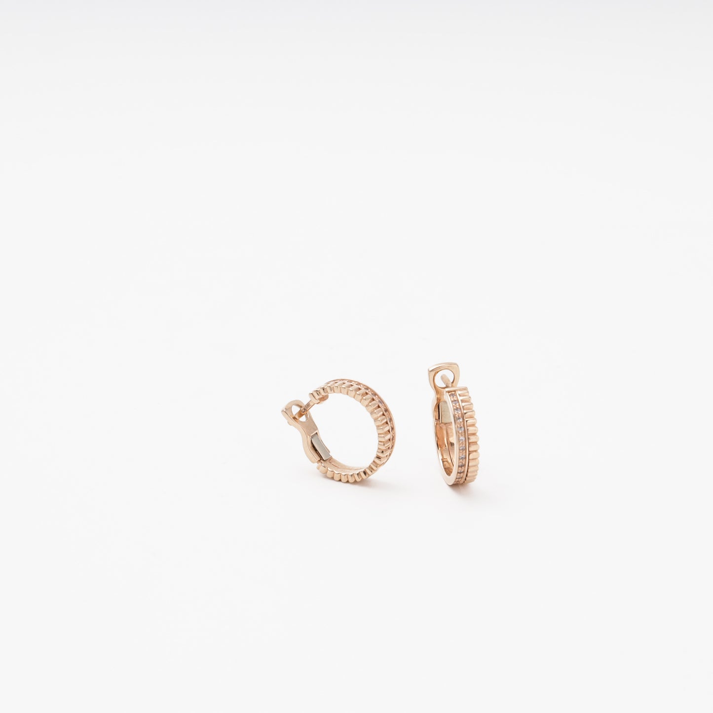 Rose Gold 585 14K Huggie Earrings with CZ — Kabluchka