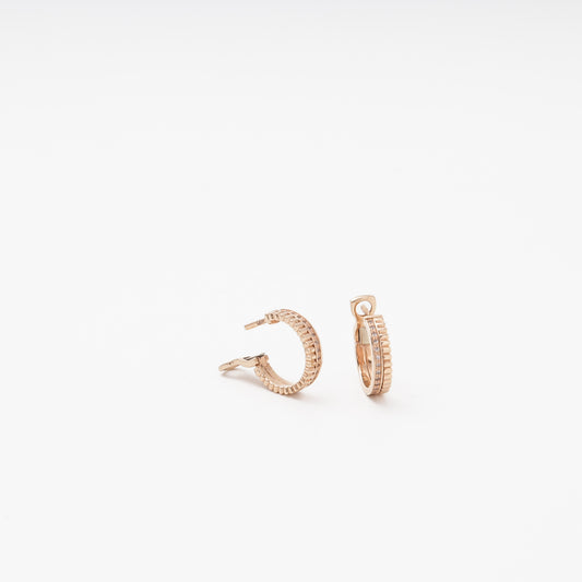 Rose Gold 585 14K Huggie Earrings with CZ — Kabluchka