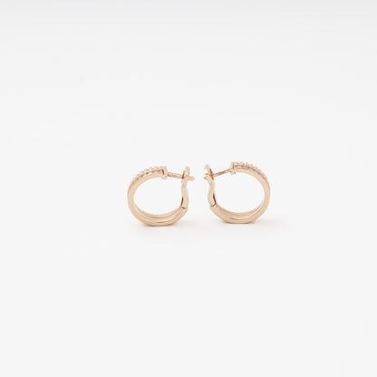 Rose Gold 585 14K Huggie Earrings with CZ — Kabluchka