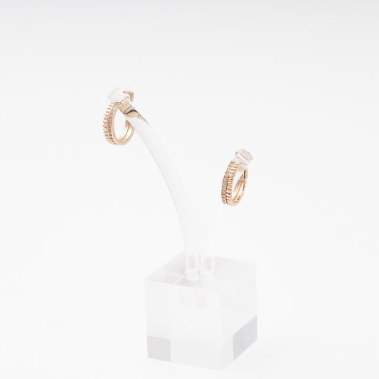 Rose Gold 585 14K Huggie Earrings with CZ — Kabluchka