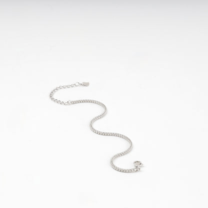 Silver 925 CZ Tennis Bracelet with heart charm — Kabluchka