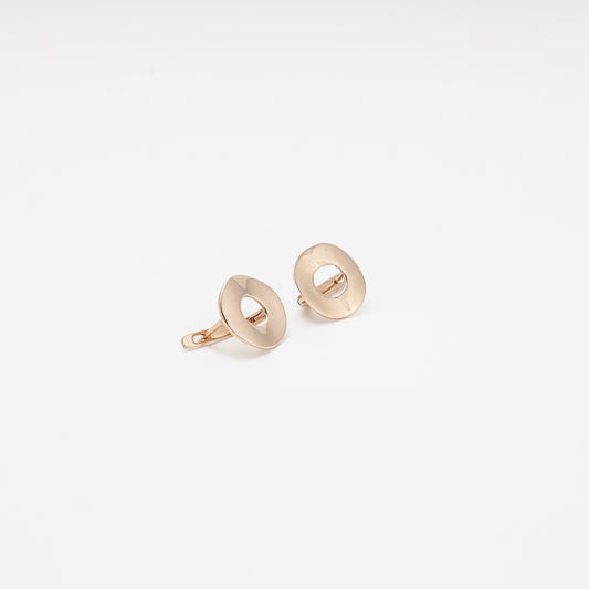 Gold 585 minimalist round earrings pair - Kabluchka Jewelry Store