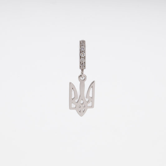 Silver 925 trident charm with CZ bail — Kabluchka