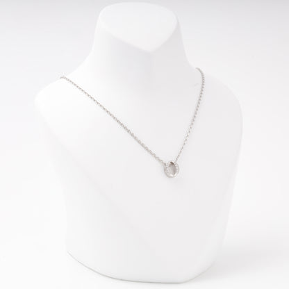 Silver 925 oval pendant with cubic zirconia on chain — Kabluchka