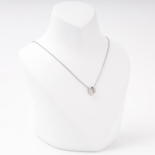 Silver 925 oval pendant with cubic zirconia on chain — Kabluchka