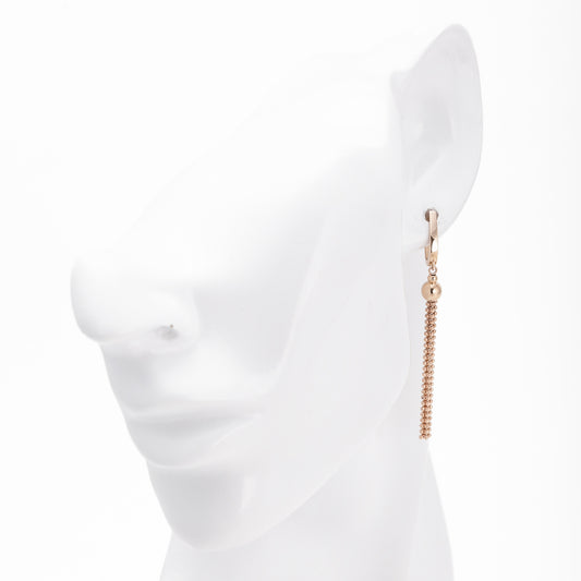 Rose gold 585 tassel drop earrings side view - Kabluchka