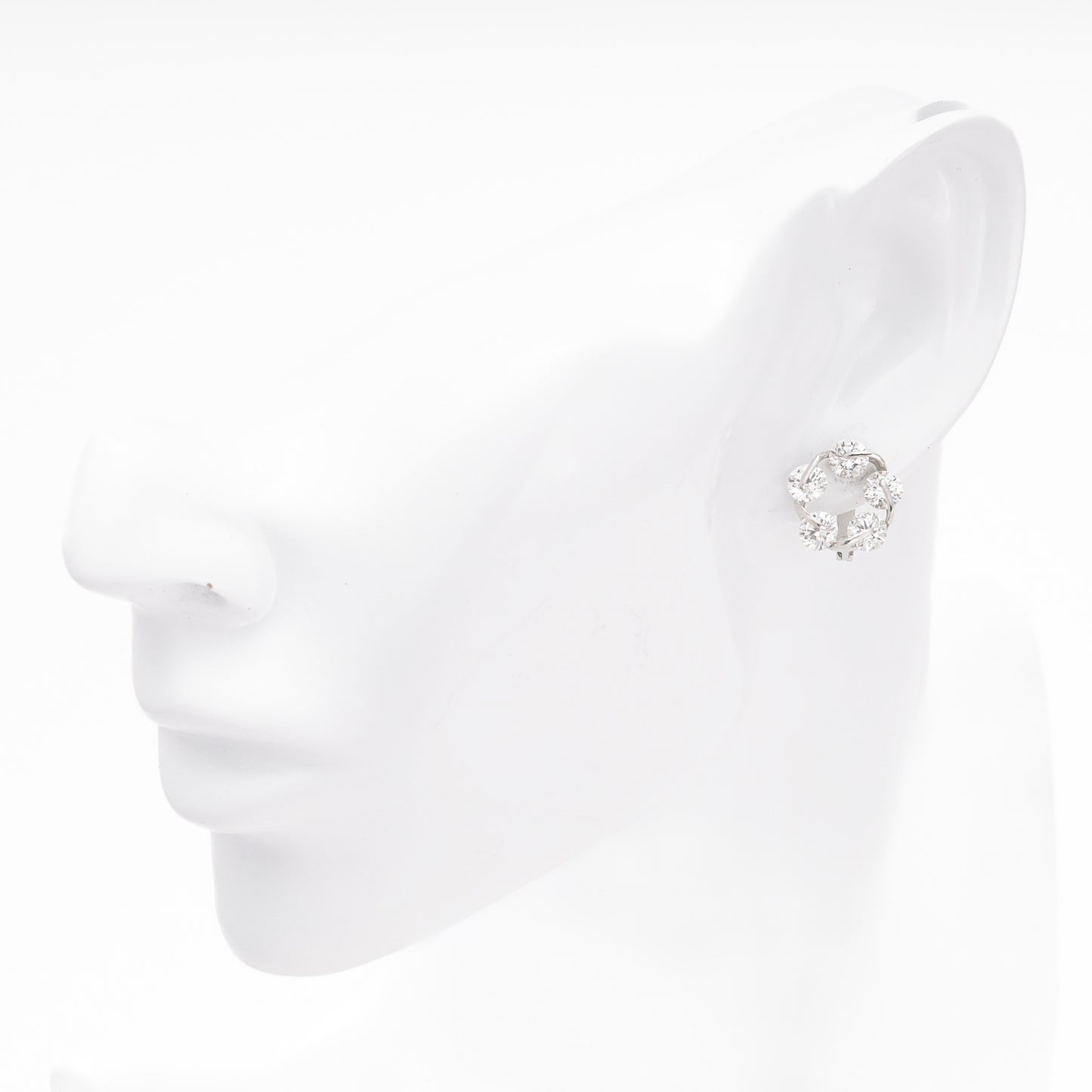 Silver 925 CZ Cluster Earrings flat lay — Kabluchka