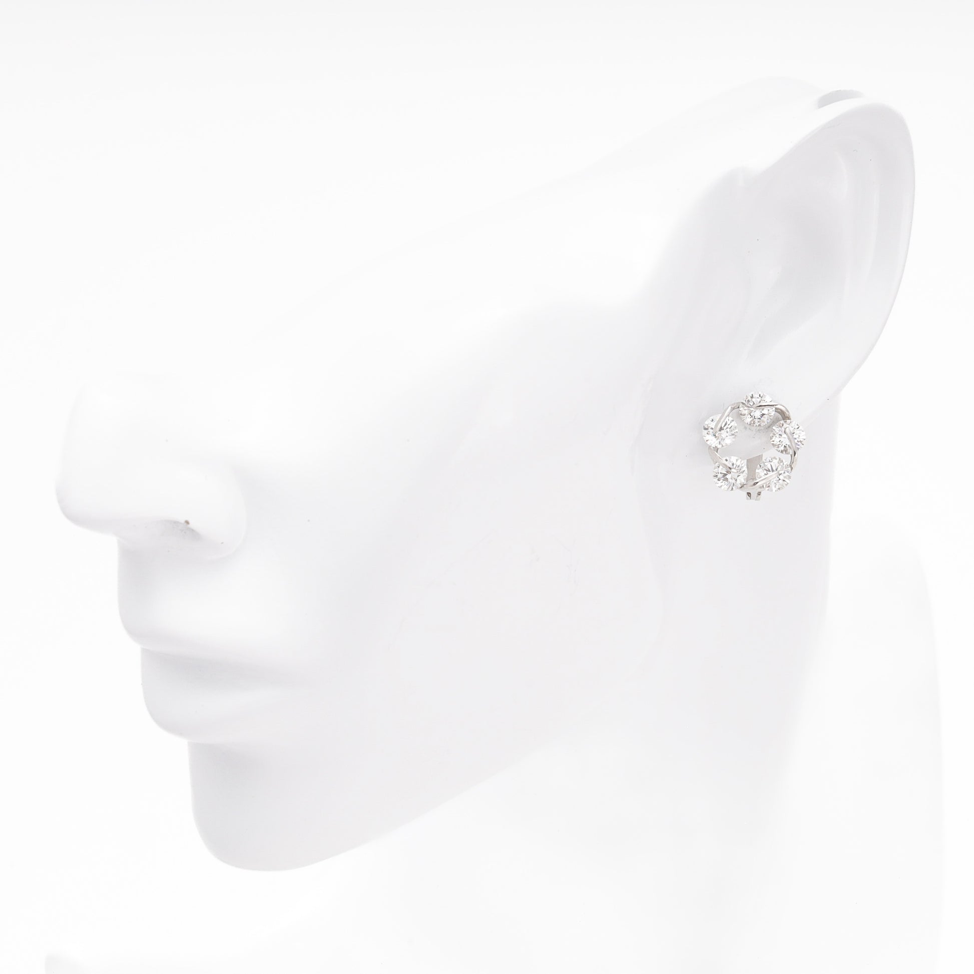 Silver 925 CZ Cluster Earrings flat lay — Kabluchka