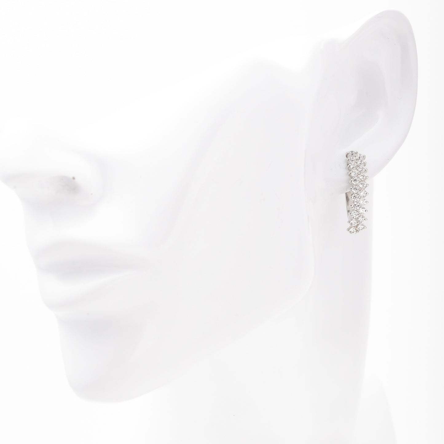Silver 925 CZ Ear Crawler Earrings pair view — Kabluchka