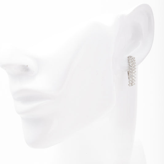 Silver 925 CZ Ear Crawler Earrings pair view — Kabluchka