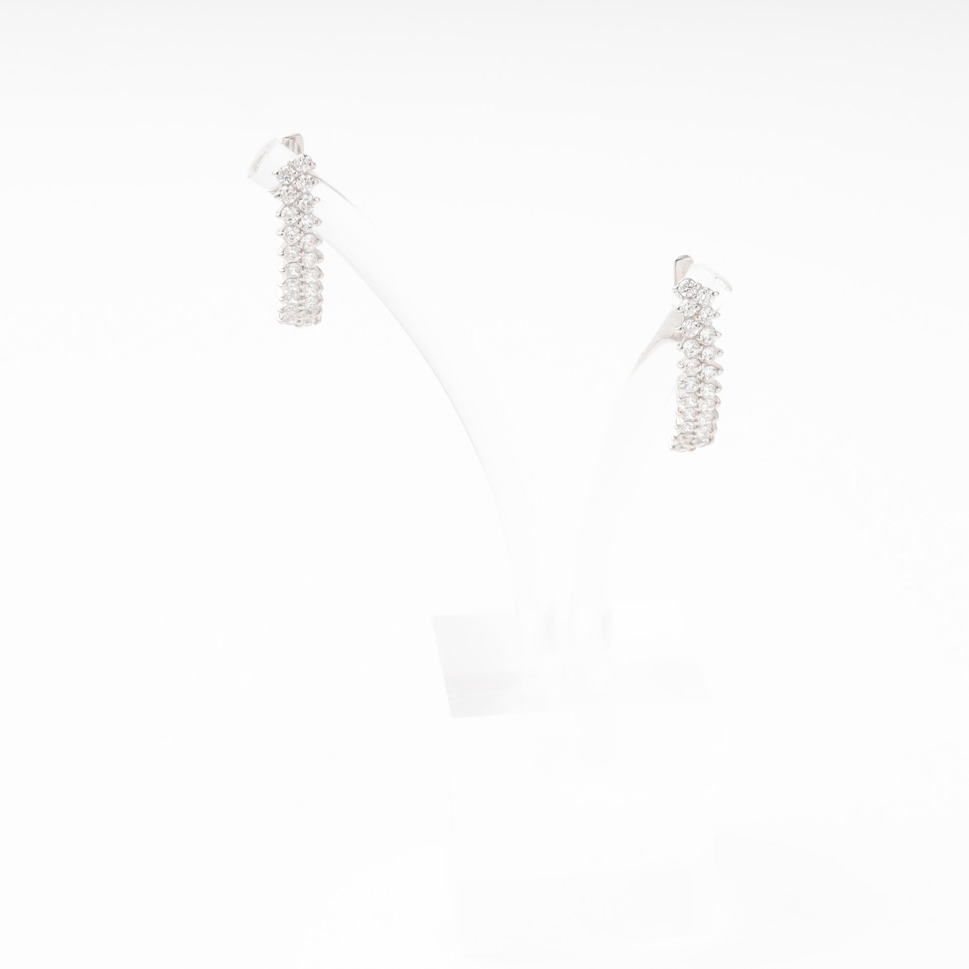 Silver 925 CZ Ear Crawler Climbing Earrings on display — Kabluchka