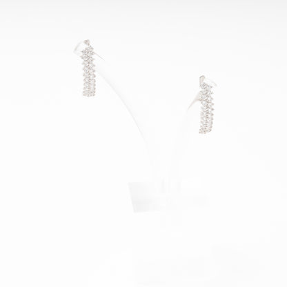 Silver 925 CZ Ear Crawler Climbing Earrings on display — Kabluchka