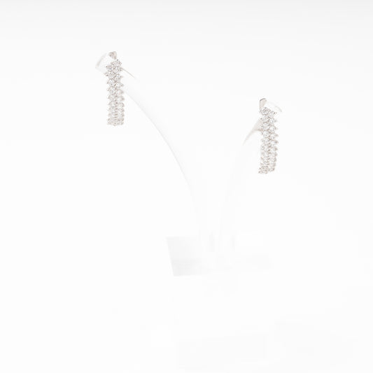 Silver 925 CZ Ear Crawler Climbing Earrings on display — Kabluchka