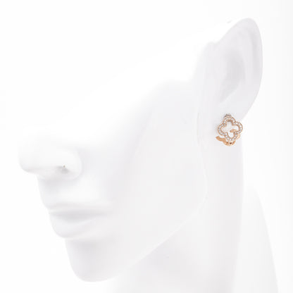 Rose Gold 585 14K Clover Earrings with CZ — Kabluchka