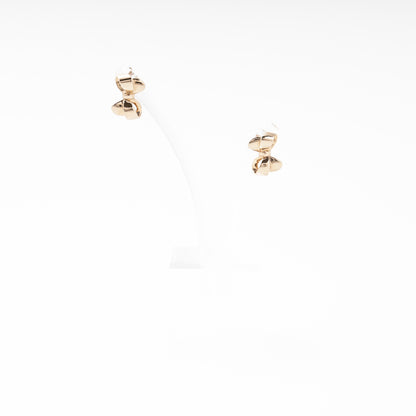 Rose Gold 585 14K Bow Earrings Plain Polished — Kabluchka