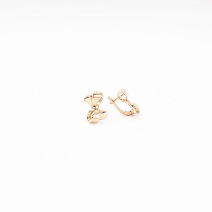 Rose Gold 585 14K Bow Earrings Plain Polished — Kabluchka