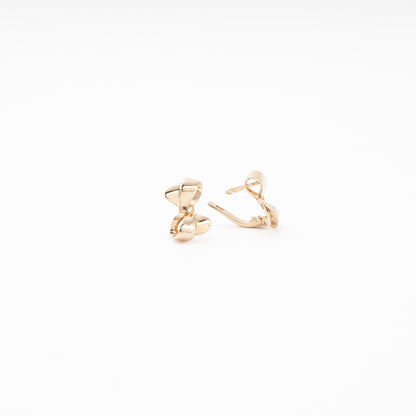 Rose Gold 585 14K Bow Earrings Plain Polished — Kabluchka