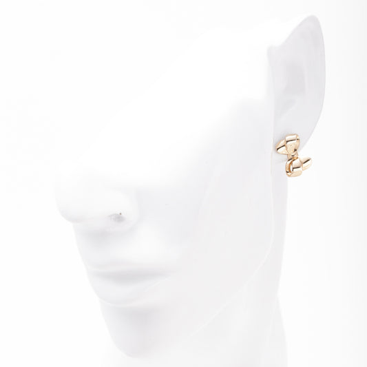 Rose Gold 585 14K Bow Earrings Plain Polished — Kabluchka